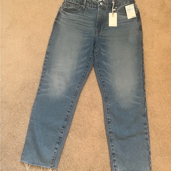Good American Good Girlfriend Jeans – Size 10/30 – Blue Raw Hem - Picture 4 of 5